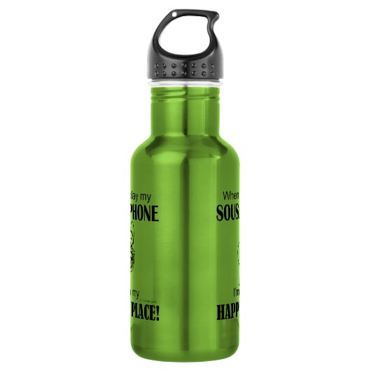 Sousaphone Happy Place Edelstahlflasche (Vorderseite)