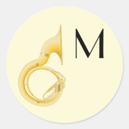 Sousaphone Marching Band Music Teacher Musiker Runder Aufkleber