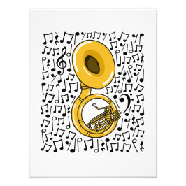 Sousaphone Musical Notes Brass Musician Fotodruck