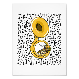 Sousaphone Musical Notes Brass Musician Fotodruck