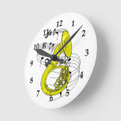 Sousaphone Runde Wanduhr (Winkel)