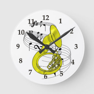 Sousaphone Runde Wanduhr