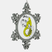 Sousaphone Schneeflocken Zinn-Ornament (Links)