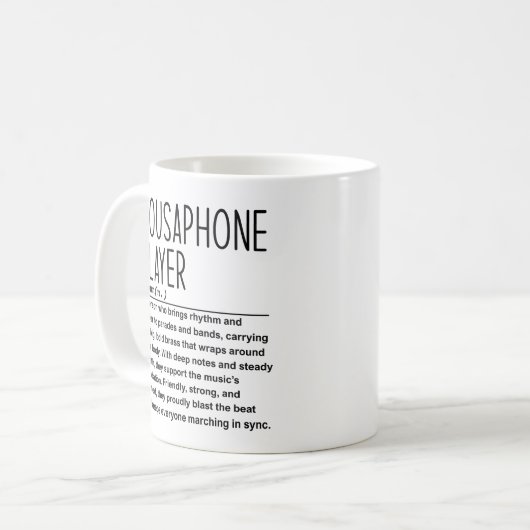 Sousaphone-Spieler Kaffeetasse (Vorderseite Links)