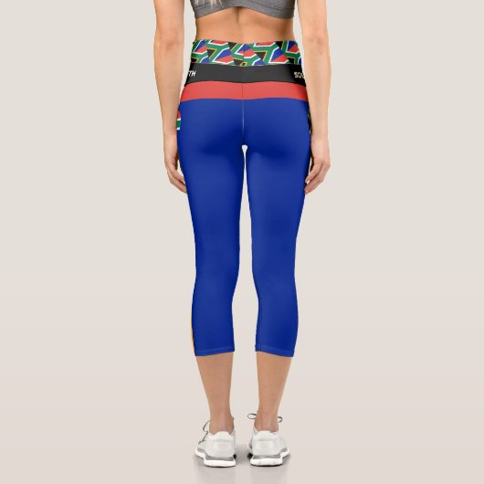 South Africa & African Flag Fashion Sport /Fitness Capri Leggings (Rückseite)