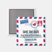 South Africa Air Mail Wedding Save the Date Magnet (Vorderseite/Rückseite)