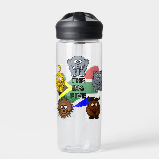 South Africa Big Five Safari Animal Cartoon Trinkflasche
