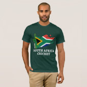 South Africa Cricket Flag Brush Stroke Geschenk T-Shirt (Vorne ganz)