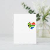 South Africa Flag Heart Postkarte (Stehend Vorderseite)