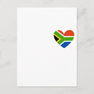 south africa flag heart postkarte