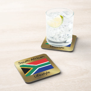 South Africa Flag+Text Coaster Untersetzer