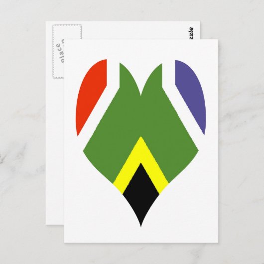 South Africa flagheart - Bokke Postkarte (Vorne/Hinten)