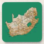 South Africa Map Coaster Untersetzer (Vorderseite)