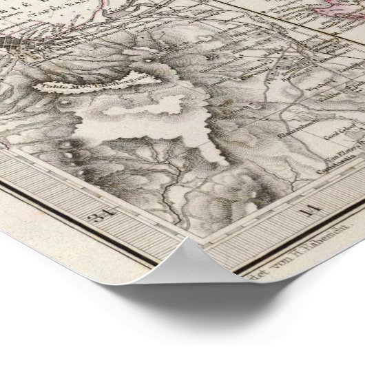 South Africa Map Poster (Ecke)