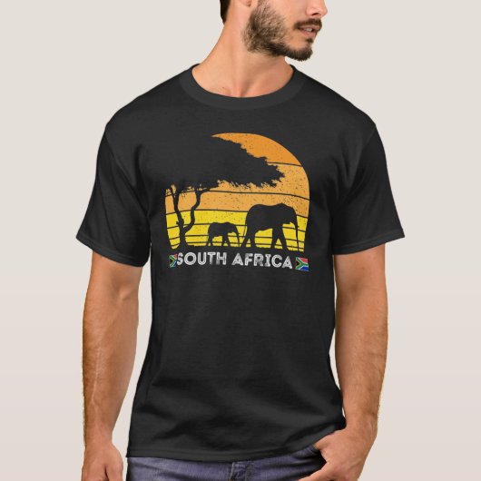 South Africa Safari Savannah Sunset Elephant T-Shi T-Shirt (Vorderseite)