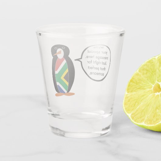 South Africa Wildlife Penguin Personalized Gift Schnapsglas (Rückseite)