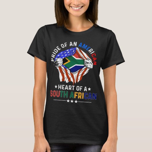 South African American Foreign African Flag T-Shirt (Vorderseite)