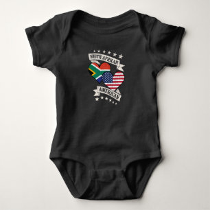 South African American Heart Flags South Africa Am Baby Strampler