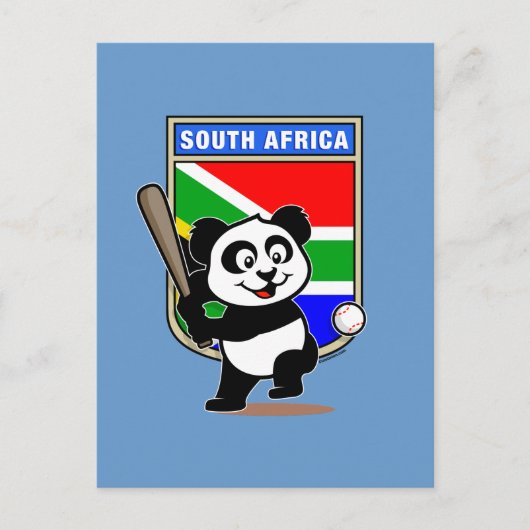 South African Baseball Panda Postkarte (Vorderseite)