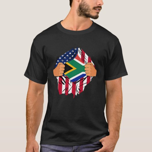 South African Blood Inside Me American South Afric T-Shirt (Vorderseite)