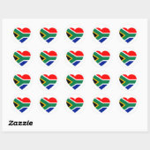 South African Flag Heart Runder Aufkleber (Blatt)
