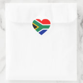 South African Flag Heart Runder Aufkleber (Tasche)