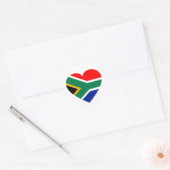 South African Flag Heart Runder Aufkleber (Umschlag)