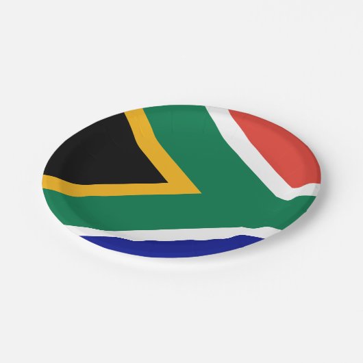 South African Flag Pappteller (Schrägansicht)