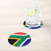 South African Flag Runder Pappuntersetzer (Vor Ort)