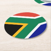 South African Flag Runder Pappuntersetzer (Angewinkelt)