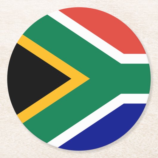 South African Flag Runder Pappuntersetzer (Vorderseite)
