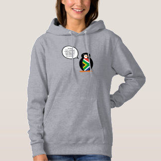 South African Talking Ms. Penguin Personalize Text Hoodie