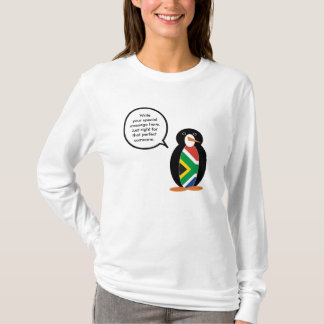 South African Talking Ms. Penguin Personalize Text T-Shirt