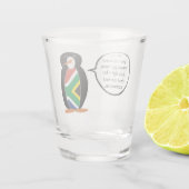 South African Talking Ms Penguin Personalized Text Schnapsglas (Rückseite)