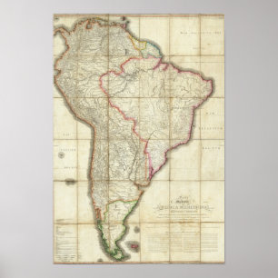 South America map 3 Poster