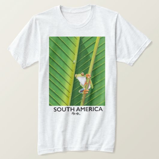 South America Tree Frog Urlaubsposter T-Shirt (Design vorne)