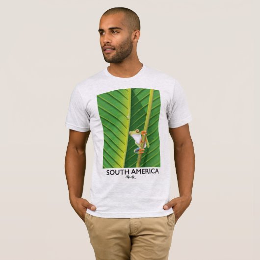 South America Tree Frog Urlaubsposter T-Shirt (Vorne ganz)