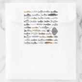 South Asia Freshwater Fish Group Quadratischer Aufkleber (Tasche)