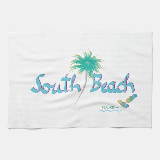 South Beach, FL Küchentuch (Horizontal)