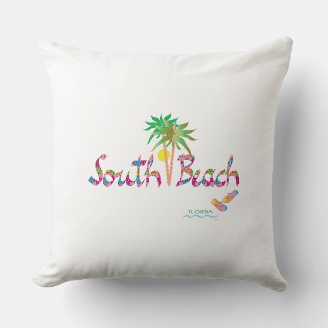 South Beach Florida Flip Flops Kissen (Vorderseite)