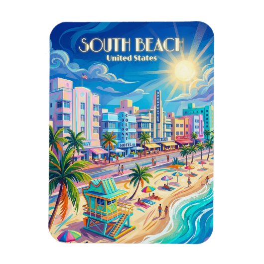 South Beach Florida Magnet (Vertikal)