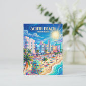South Beach Florida Postkarte (Stehend Vorderseite)