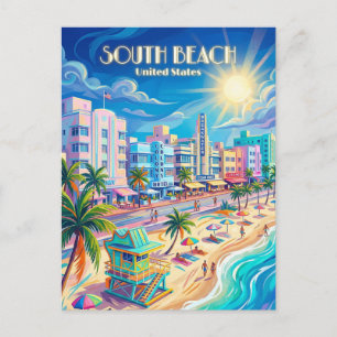 South Beach Florida Postkarte