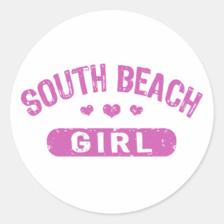 South Beach Girl Runder Aufkleber