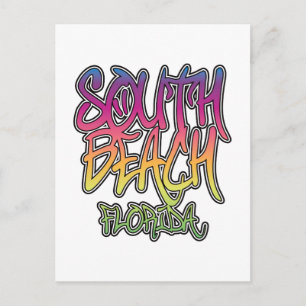 South Beach Graffiti Postkarte