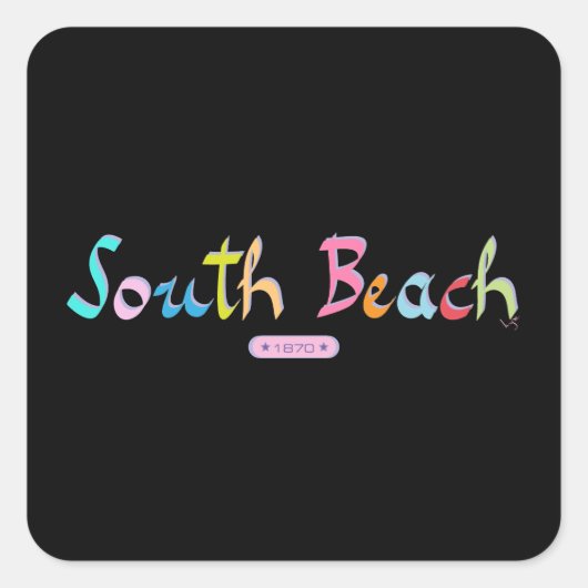 South Beach, Miami FL Quadratischer Aufkleber (Vorderseite)