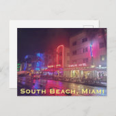 South Beach, Miami, Florida Art Deco Postkarte (Vorne/Hinten)