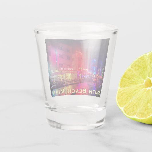 South Beach, Miami, Florida Art Deco Schnapsglas (Rückseite)