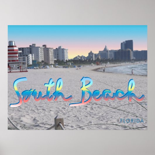South Beach Miami, Florida City View Poster (Vorne)