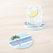 South Beach Miami Florida Palm Tree Sommer Getränkeuntersetzer (Seite)